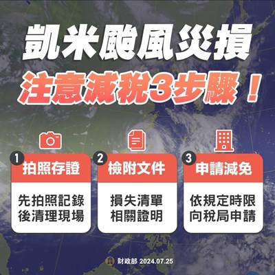 凱米颱風災害損失之稅捐減免