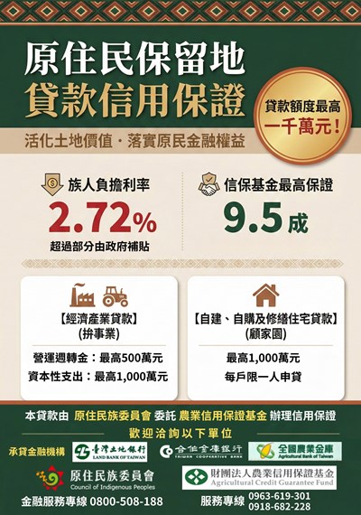 「原住民保留地貸款信用保證業務」政策說明會